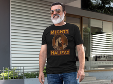 Men's Short Sleeve T-Shirt, decorated with Captain Mighty and Mighty Halifax